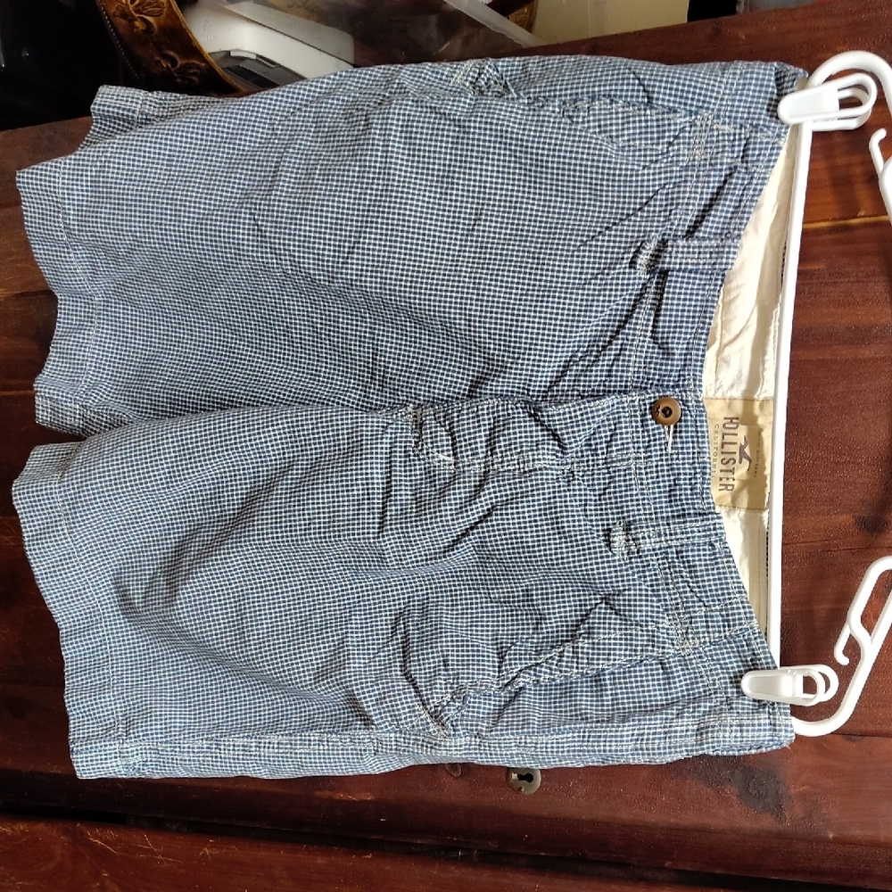 Hollister Navy Checkered Shorts